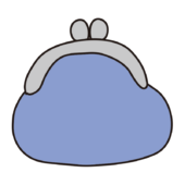 青色のがま口財布