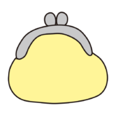 黄色のがま口財布