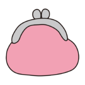 ピンク色のがま口財布