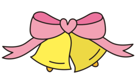ハートのリボンと2つのベル