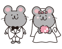 ねずみのウェディングドレスの結婚式1