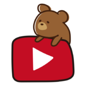 再生ボタンに乗るクマ