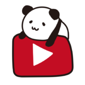 再生ボタンに乗るパンダ