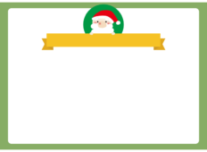 リボンを持ったサンタクロースの枠（横）