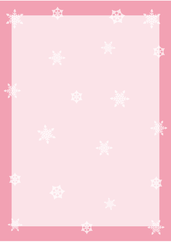 ピンクの雪の結晶の枠