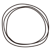 ぐるぐるしている3重の黒い枠