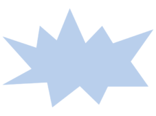 ギザギザした青い枠