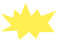 ギザギザした黄色の枠