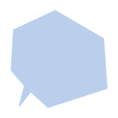 カクカクしている青い吹き出し