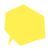 カクカクしている黄色い吹き出し