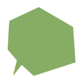 カクカクしている緑色の吹き出し