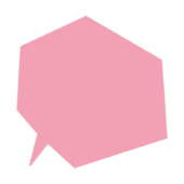 カクカクしているピンクの吹き出し