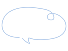 右上がくるんとなっている青い吹き出し