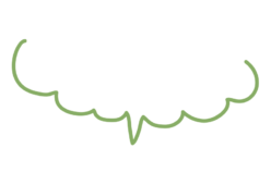 下だけのふわふわしている緑色の吹き出し