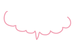 下だけのふわふわしているピンクの吹き出し
