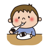 お餅を食べる子供（男の子）