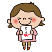 お年玉をもらって喜ぶ子供（女の子1）