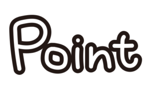 白いポイントの文字