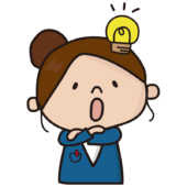 腕を組みなるほどとひらめくお局さん