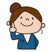 上を指差すお局さん