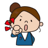 ズバッと正面を指差すお局さん