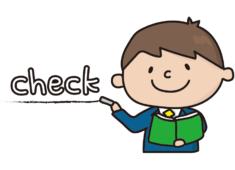 チェックの文字に黒線を引く新入社員の男の子