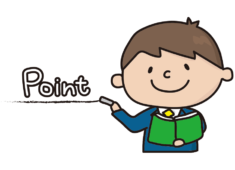 ポイントの文字に黒線を引く新入社員の男の子