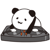 DJ気分のパンダ