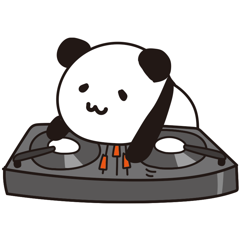 DJ気分のパンダ