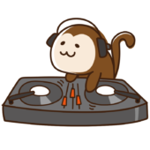 DJ気分のサル