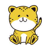 可愛く座るチーター