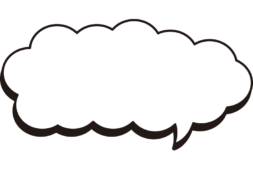 雲みたいにもこもこして黒い影のある吹き出し