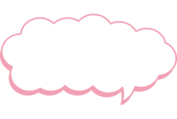 雲みたいにもこもこしてピンクの影のある吹き出し