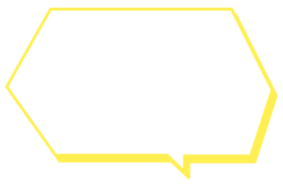 カクカクした黄色の影の吹き出し