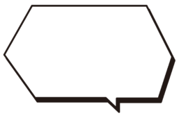 カクカクした黒い影の吹き出し