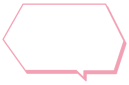 カクカクしたピンク色の影の吹き出し