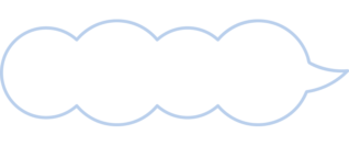 お団子みたいな吹き出し（青）