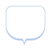 お椀みたいな吹き出し（青）