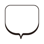 お椀みたいな吹き出し（黒）