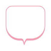 お椀みたいな吹き出し（ピンク）