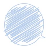 中に落書きした吹き出し（青）