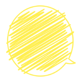 中に落書きした吹き出し（黄）