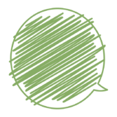 中に落書きした吹き出し（緑）