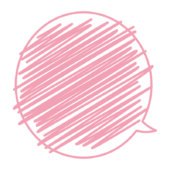 中に落書きした吹き出し（ピンク）