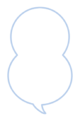縦に丸が2つくっついた吹き出し（青）