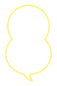 縦に丸が2つくっついた吹き出し（黄）