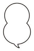 縦に丸が2つくっついた吹き出し（黒）
