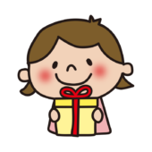 箱のプレゼントを渡す女の子1