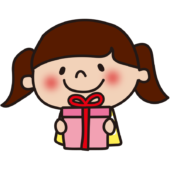 箱のプレゼントを渡す女の子2