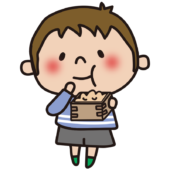 節分の豆を食べる子供（男の子1）